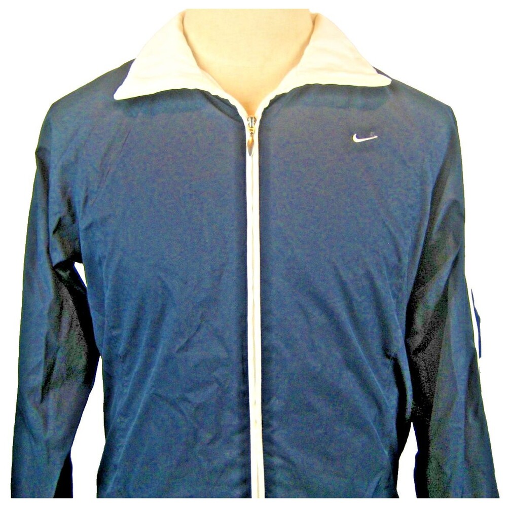Womens Nike Team Storm-Fit Full Zip Navy Nylon Jacket Windbreaker sz L(12-14)